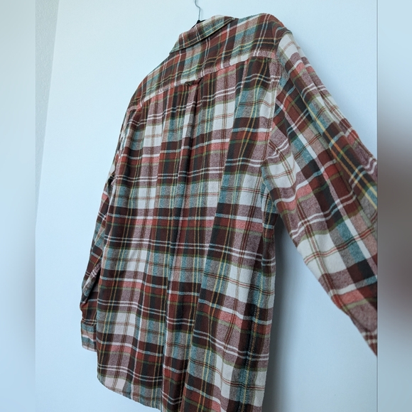 Eddie Bauer Brushed Cotton Plaid Button Down Shacket Jacket Flannel Sz XXL - Picture 13 of 16